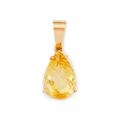 Stylish vintage 15ct rose gold pendant set with a beautifully faceted teardrop citrine.