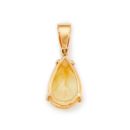 Stylish vintage 15ct rose gold pendant set with a beautifully faceted teardrop citrine.