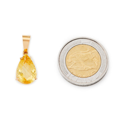 Stylish  vintage 15ct rose gold pendant set with a beautifully faceted teardrop citrine. 