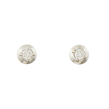 Classic 18ct white and yellow gold diamond stud earrings.