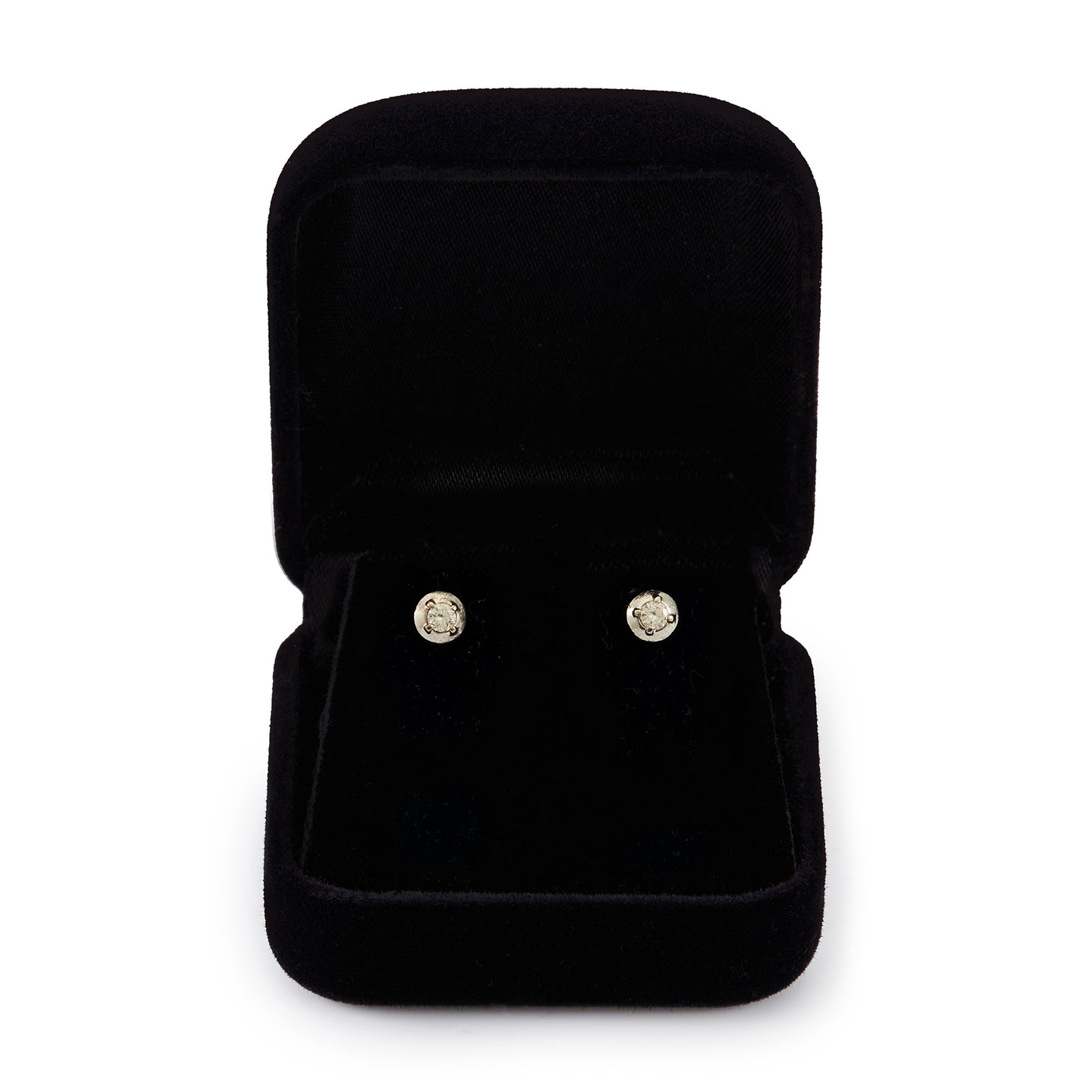 Classic 18ct white and yellow gold diamond stud earrings.