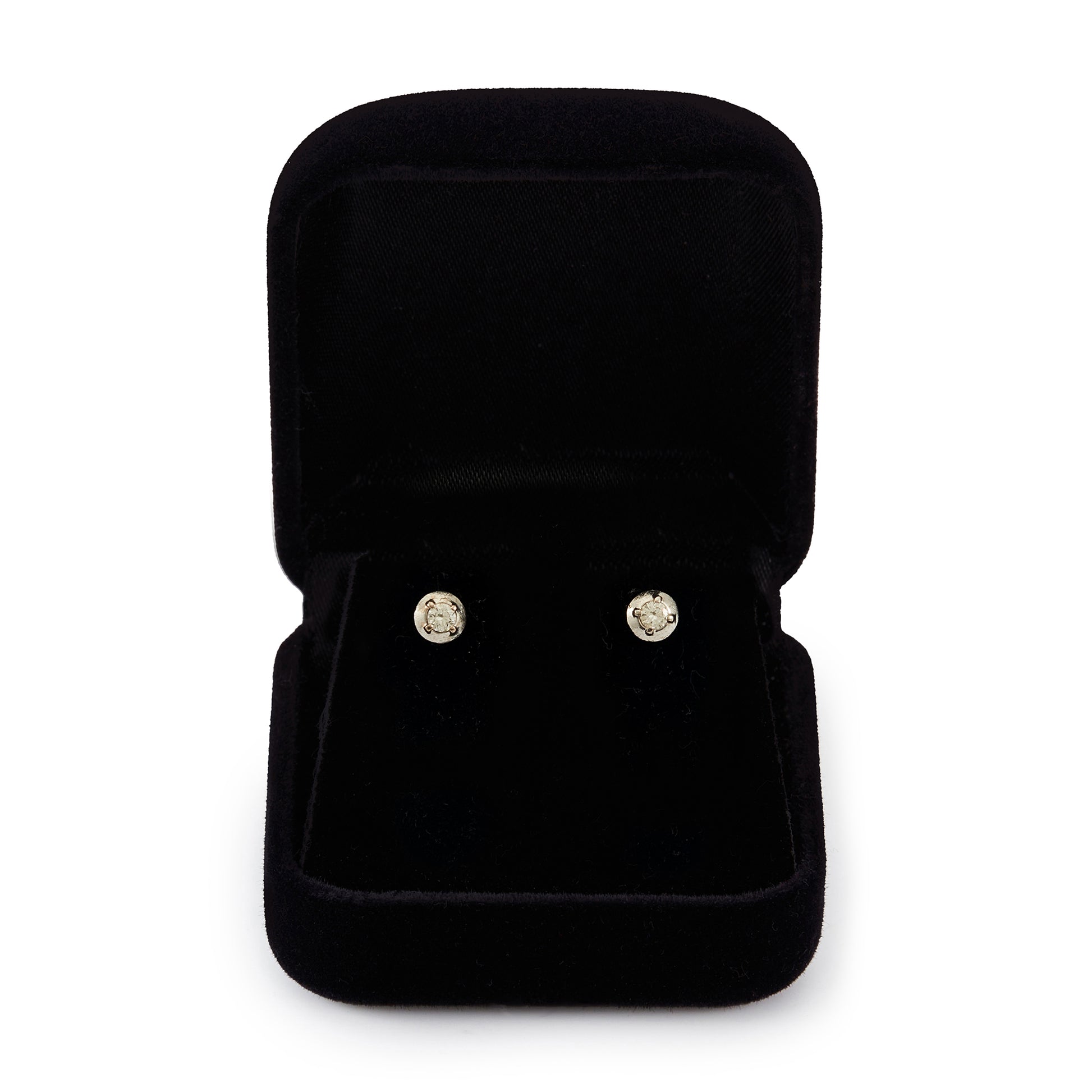 Classic 18ct white and yellow gold diamond stud earrings.