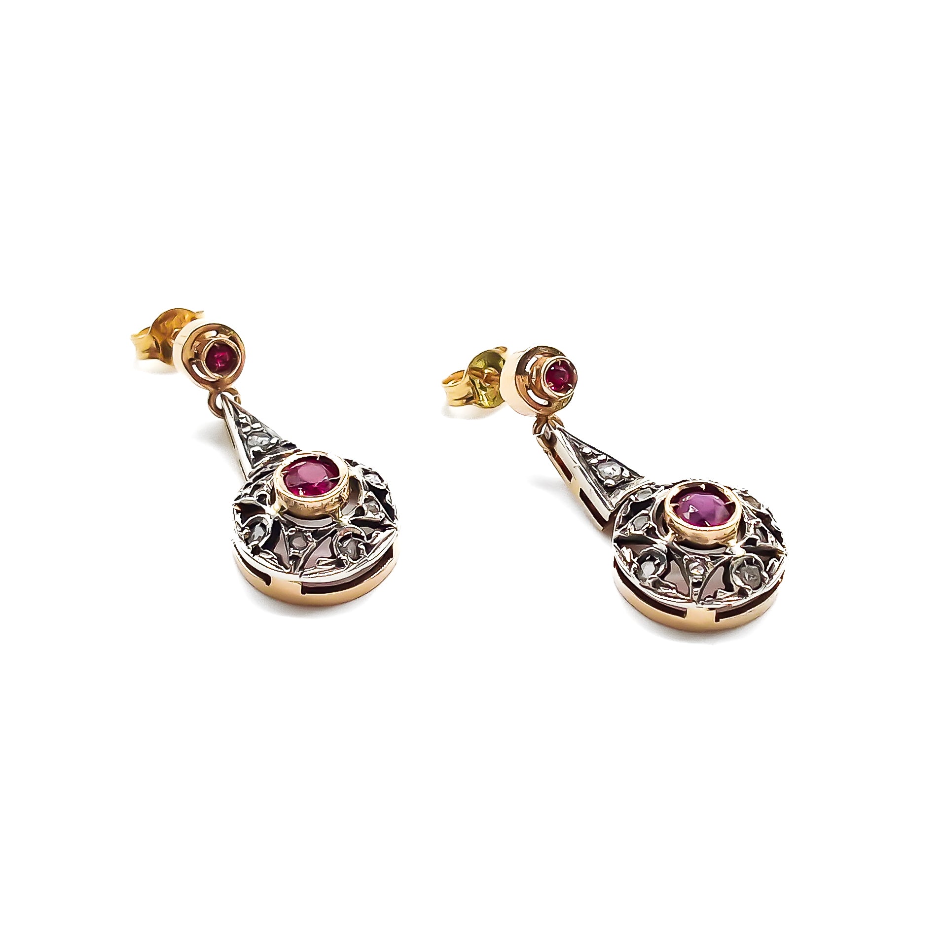 Art deco hot sale ruby earrings