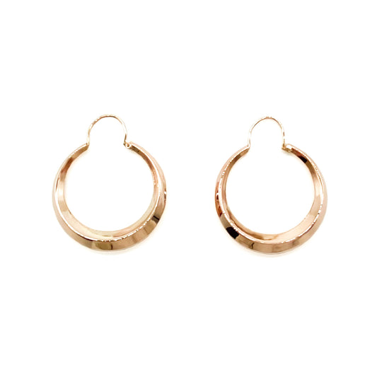 Classic vintage 18ct rose gold hoop earrings.