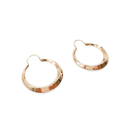 Classic vintage 18ct rose gold hoop earrings.