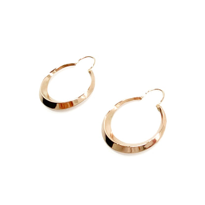 Classic vintage 18ct rose gold hoop earrings.