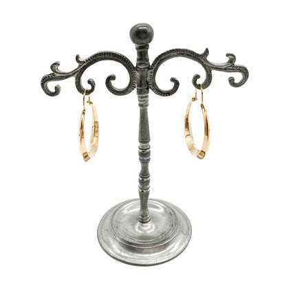 Classic vintage 18ct rose gold hoop earrings.