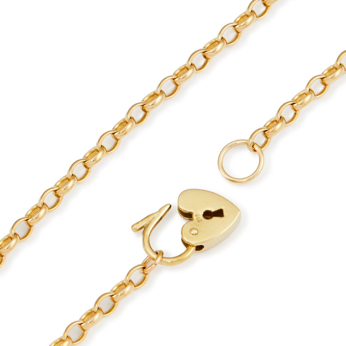 Charming 9ct yellow gold belcher link bracelet with a miniature padlock.