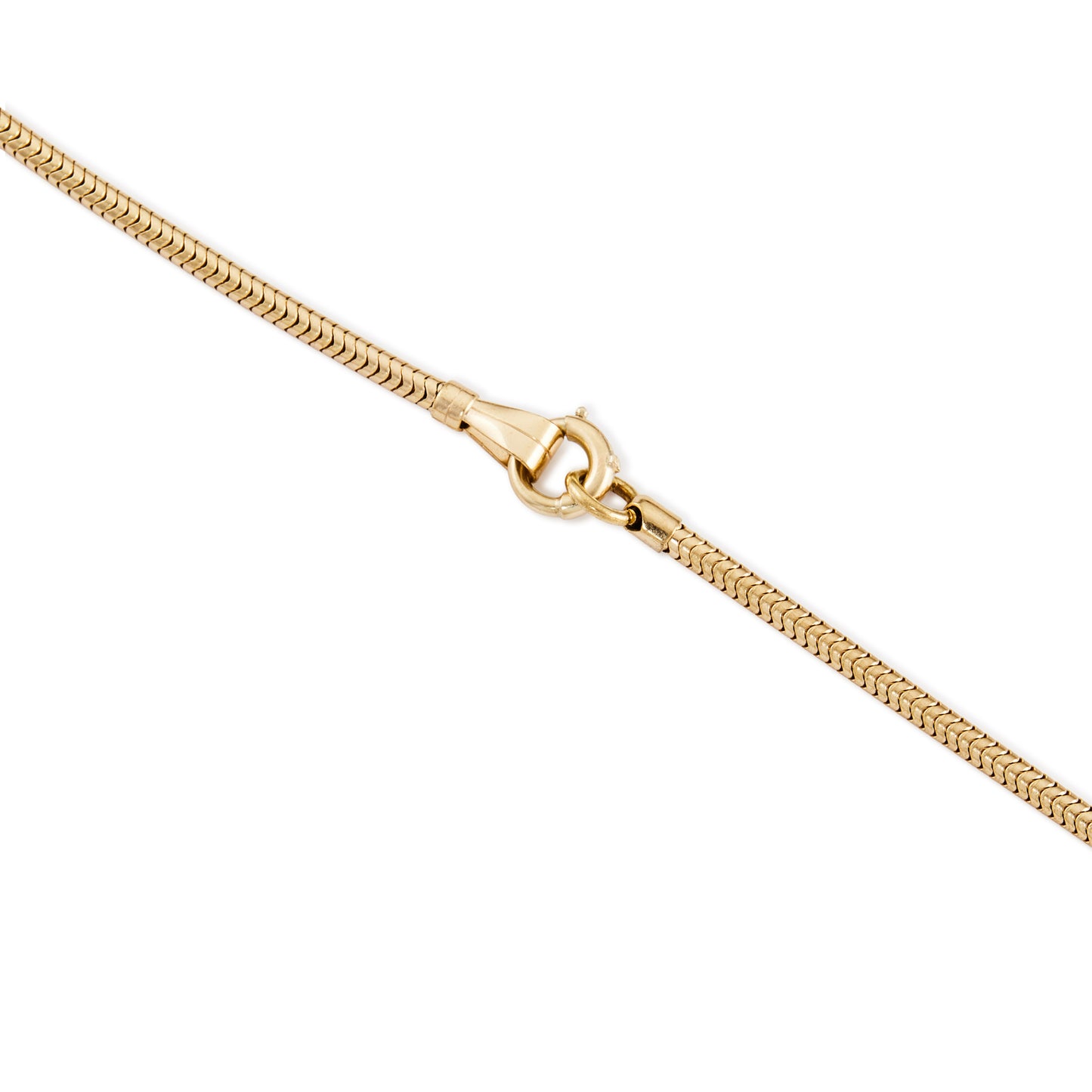 Stunning vintage 9ct gold snake chain with bolt ring clasp.