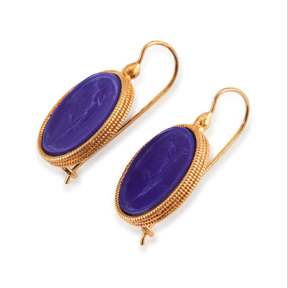 9ct Gold Vermeil Marcello Fontana Lapis Glass Earrings