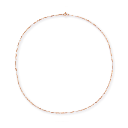 Classic 9ct rose gold figaro link chain.