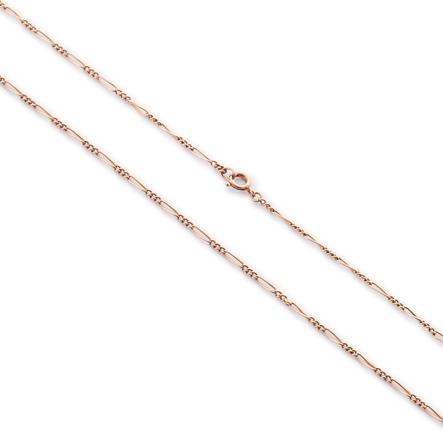 Classic 9ct rose gold figaro link chain.