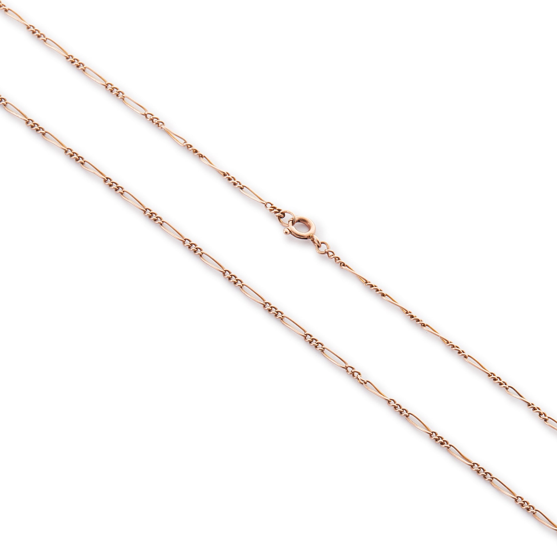 Classic 9ct rose gold figaro link chain.