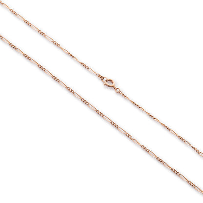 Classic 9ct rose gold figaro link chain.