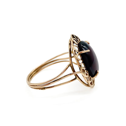 9ct Rose Gold Garnet Ring