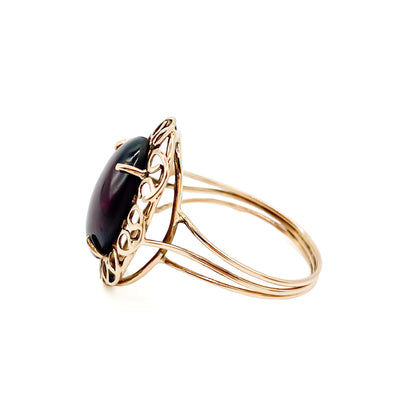 9ct Rose Gold Garnet Ring