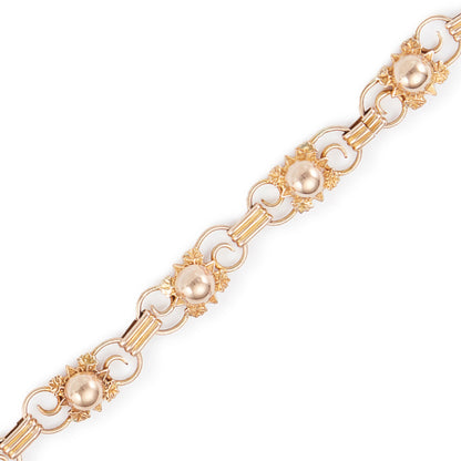 Sought after Mid-century 9ct rose gold Candida bracelet with a lovely floral design. A very rare find!