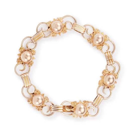 Sought after Mid-century 9ct rose gold Candida bracelet with a lovely floral design. A very rare find!