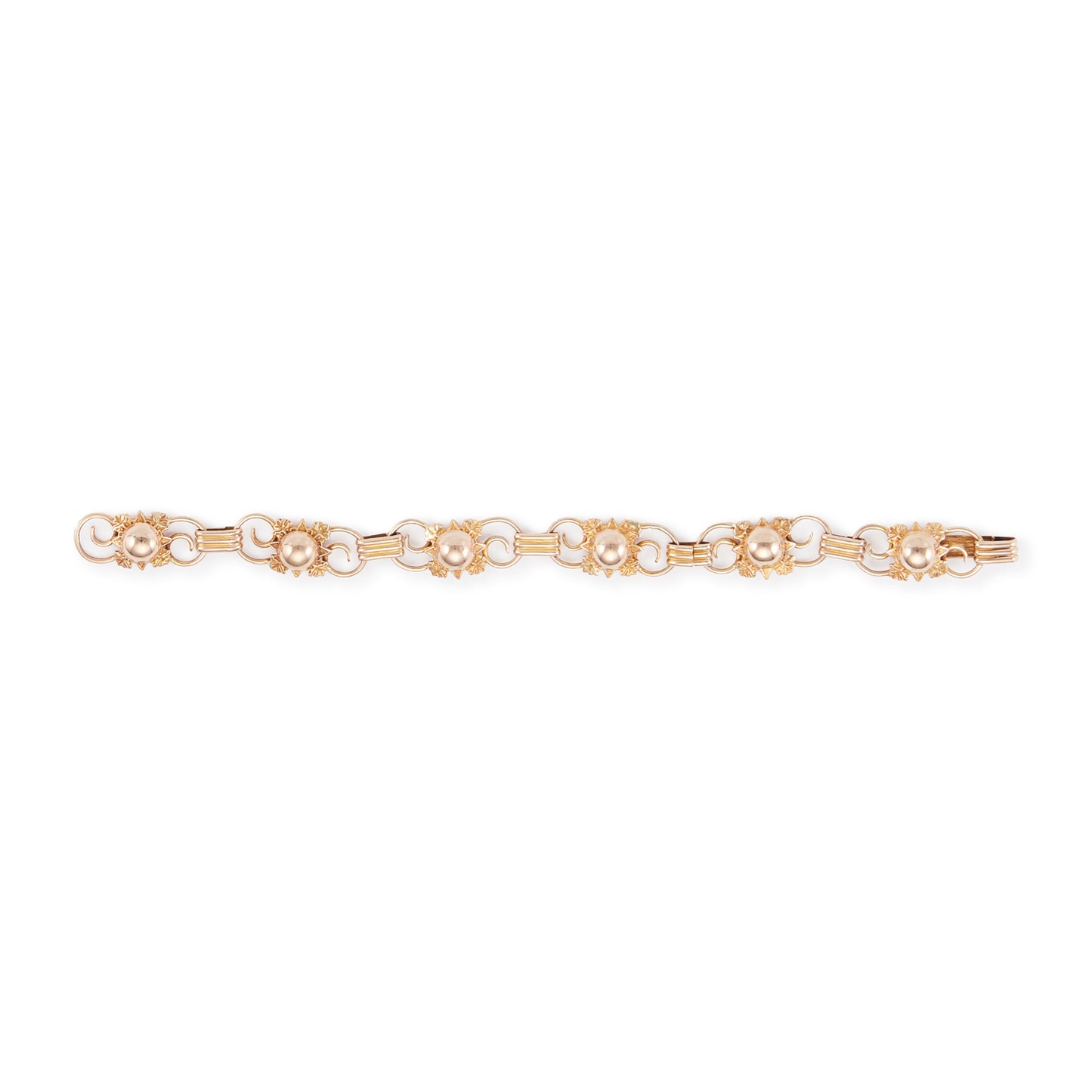 Sought after Mid-century 9ct rose gold Candida bracelet with a lovely floral design. A very rare find!