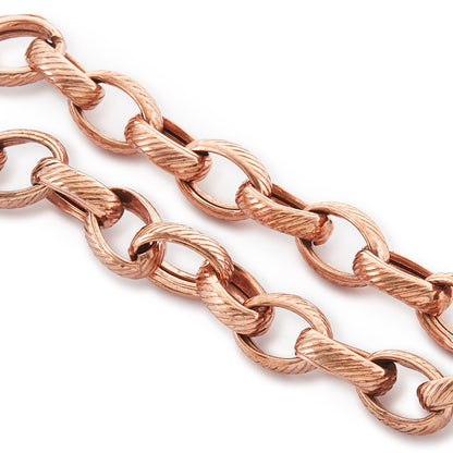 Vintage 9ct rose gold on sterling silver bracelet with a chunky bolt ring and tassel. Italy

Maker: IL FARO