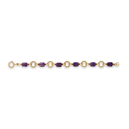 9ct Rose Gold Amethyst Bracelet