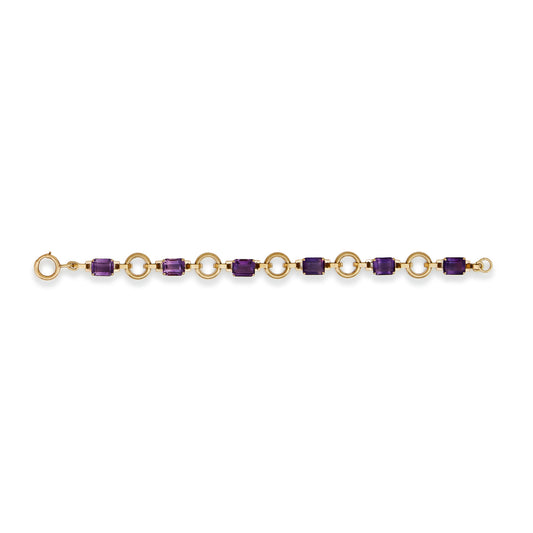 9ct Rose Gold Amethyst Bracelet