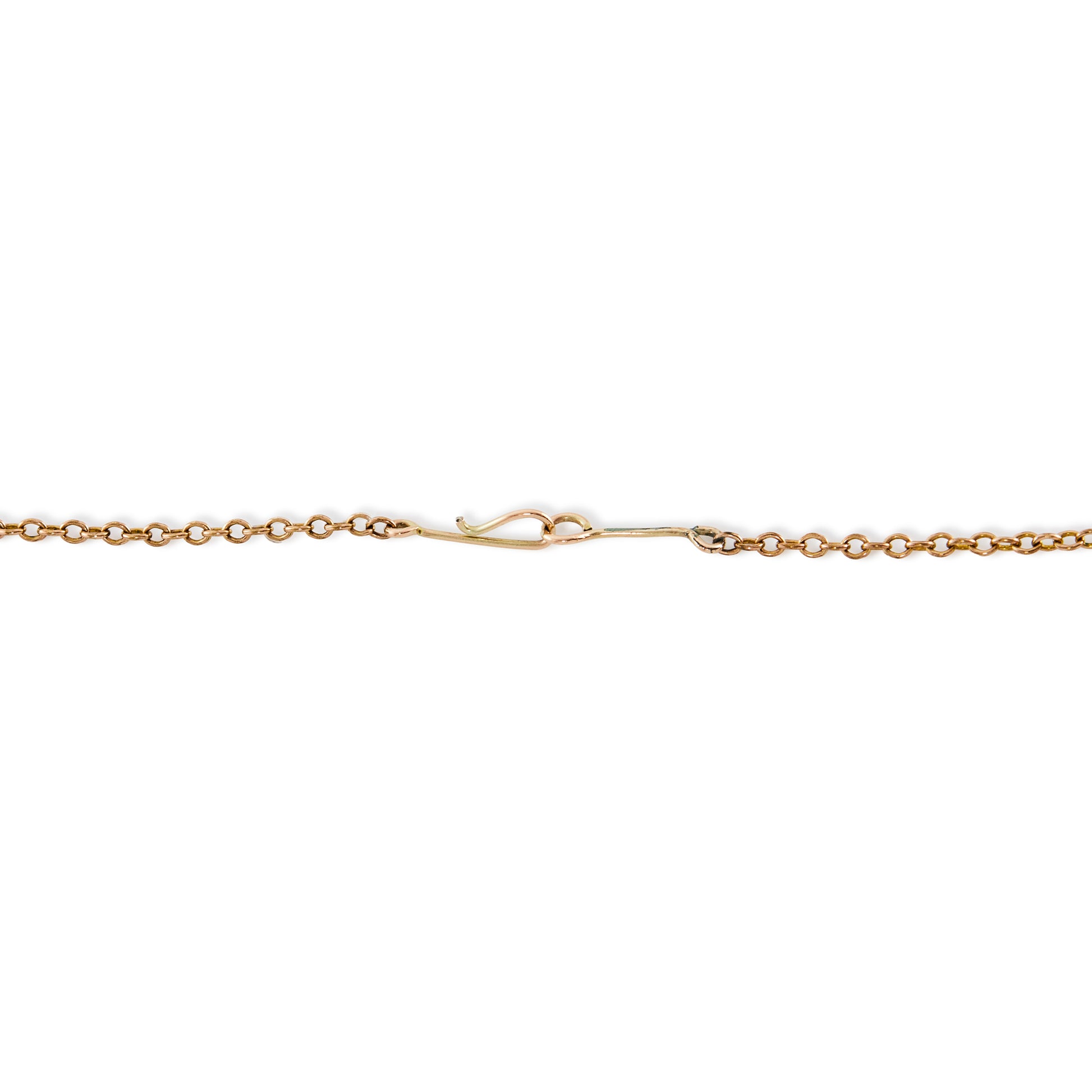 Pretty 9ct rose gold on silver heart shaped pendant on a belcher link chain with a shepherds hook clasp.
