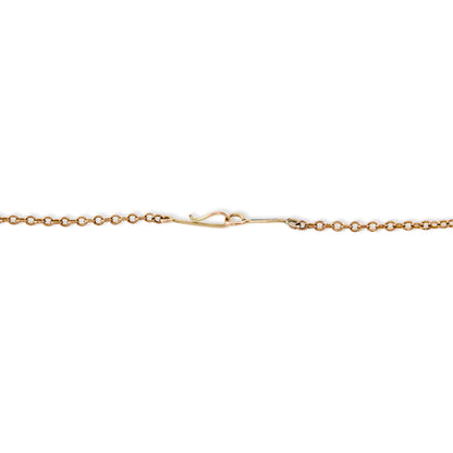 Pretty 9ct rose gold on silver heart shaped pendant on a belcher link chain with a shepherds hook clasp.