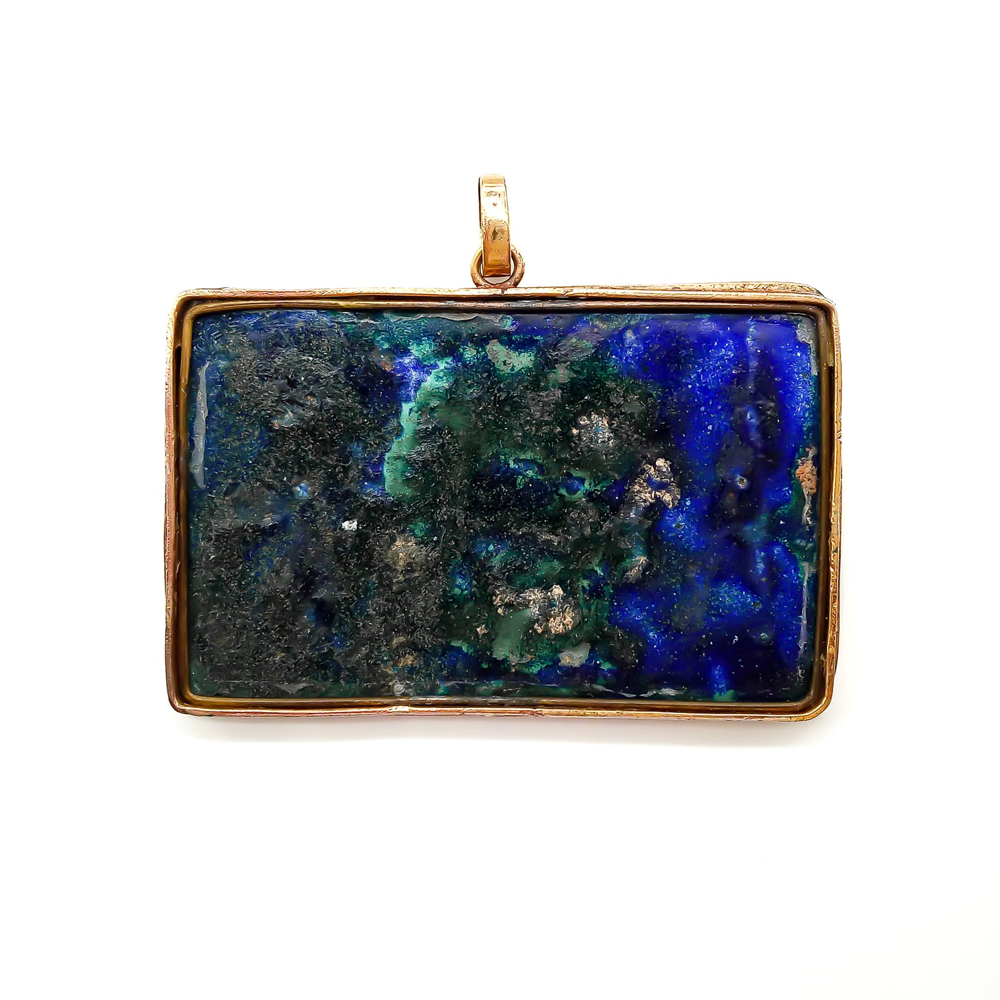 Beautiful enamelled pastoral scene in a gold plated setting.