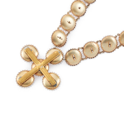 Magnificent antique David Anderson silver-gilt filigree necklace with a cross pendant.