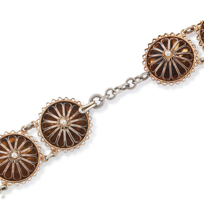 Magnificent antique David Anderson silver-gilt filigree necklace with a cross pendant.