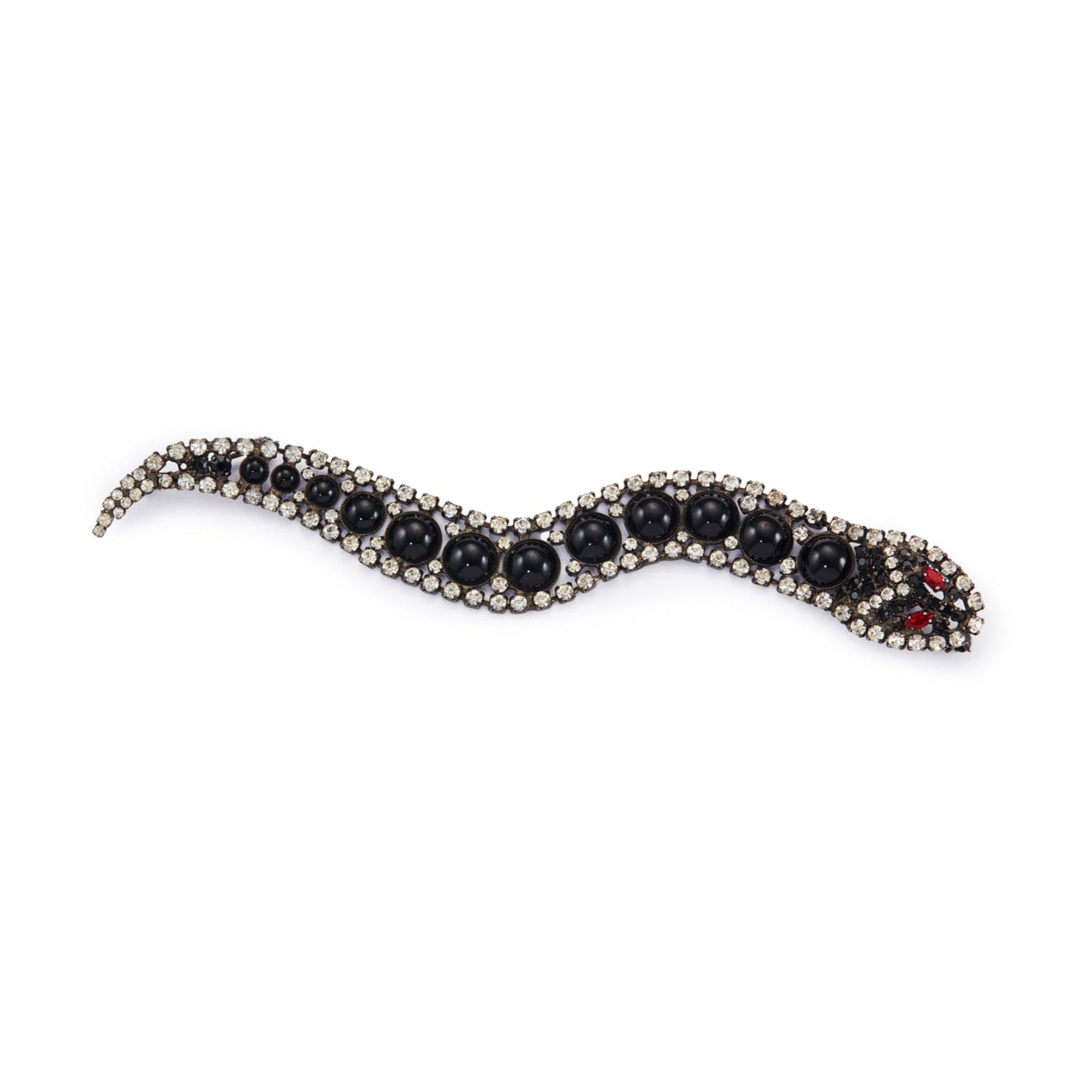 Glamorous vintage Butler and Wilson articulated snake brooch with two pins. A stunning statement designer piece, ideal to be worn over the shoulder. England