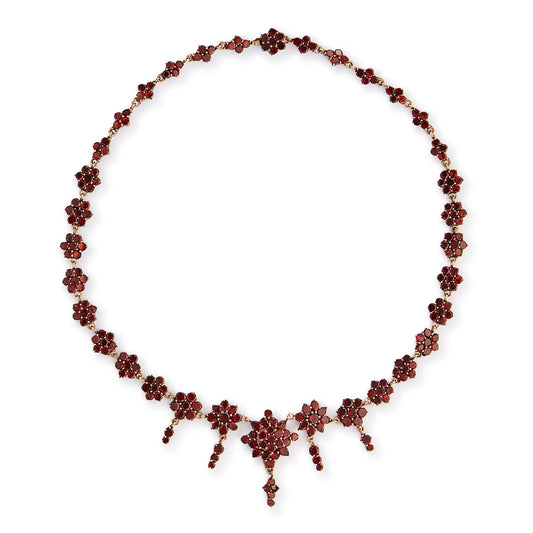 Edwardian Silver-Gilt Bohemian Garnet Necklace