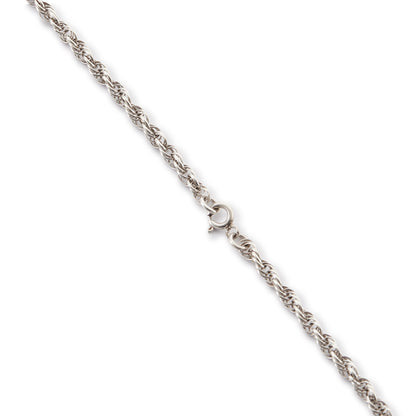 Pretty Edwardian silver albertina necklace with a beautifully enamelled diamond-shaped disc depicting a bouquet of flowers. The disc also has intricate floral engraving at the back. The albertina has a dangling tassel drop.