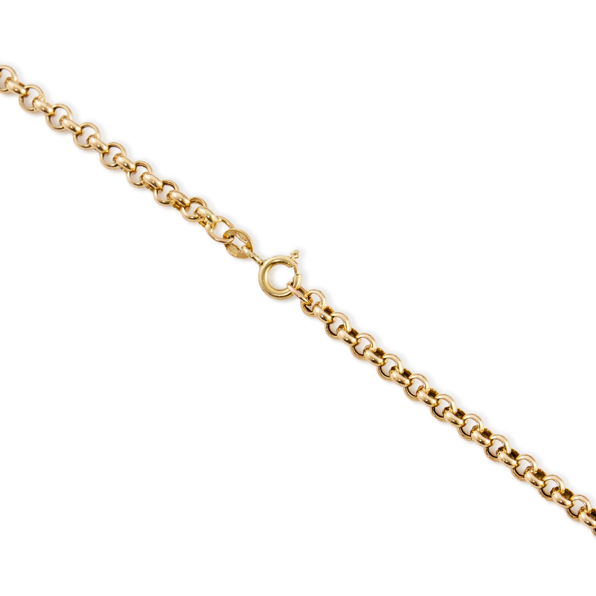 Classic Edwardian 9ct gold belcher link chain with bolt ring clasp.