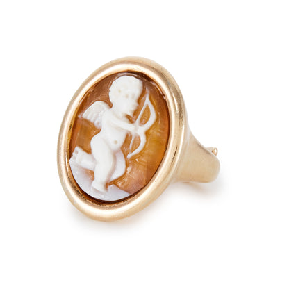Gold Plated Cherub Cameo Ring