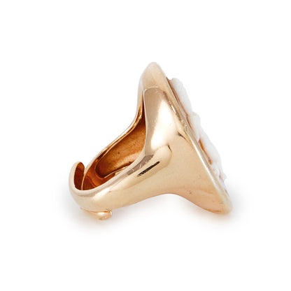 Gold Plated Cherub Cameo Ring