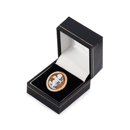 Gold Plated Cherub Cameo Ring