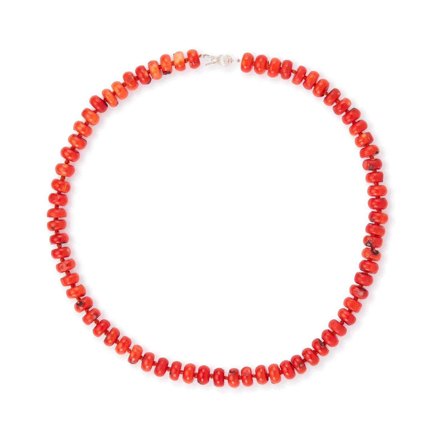 Natural Red Coral Bead Necklace