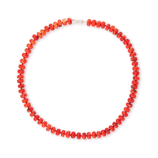 Natural Red Coral Bead Necklace