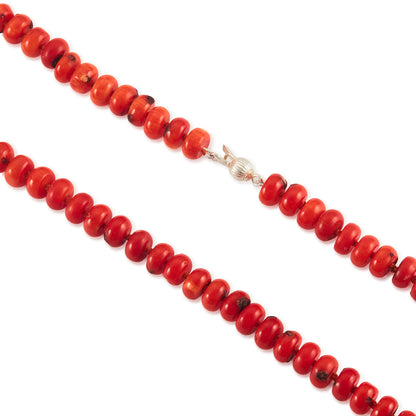 Natural Red Coral Bead Necklace