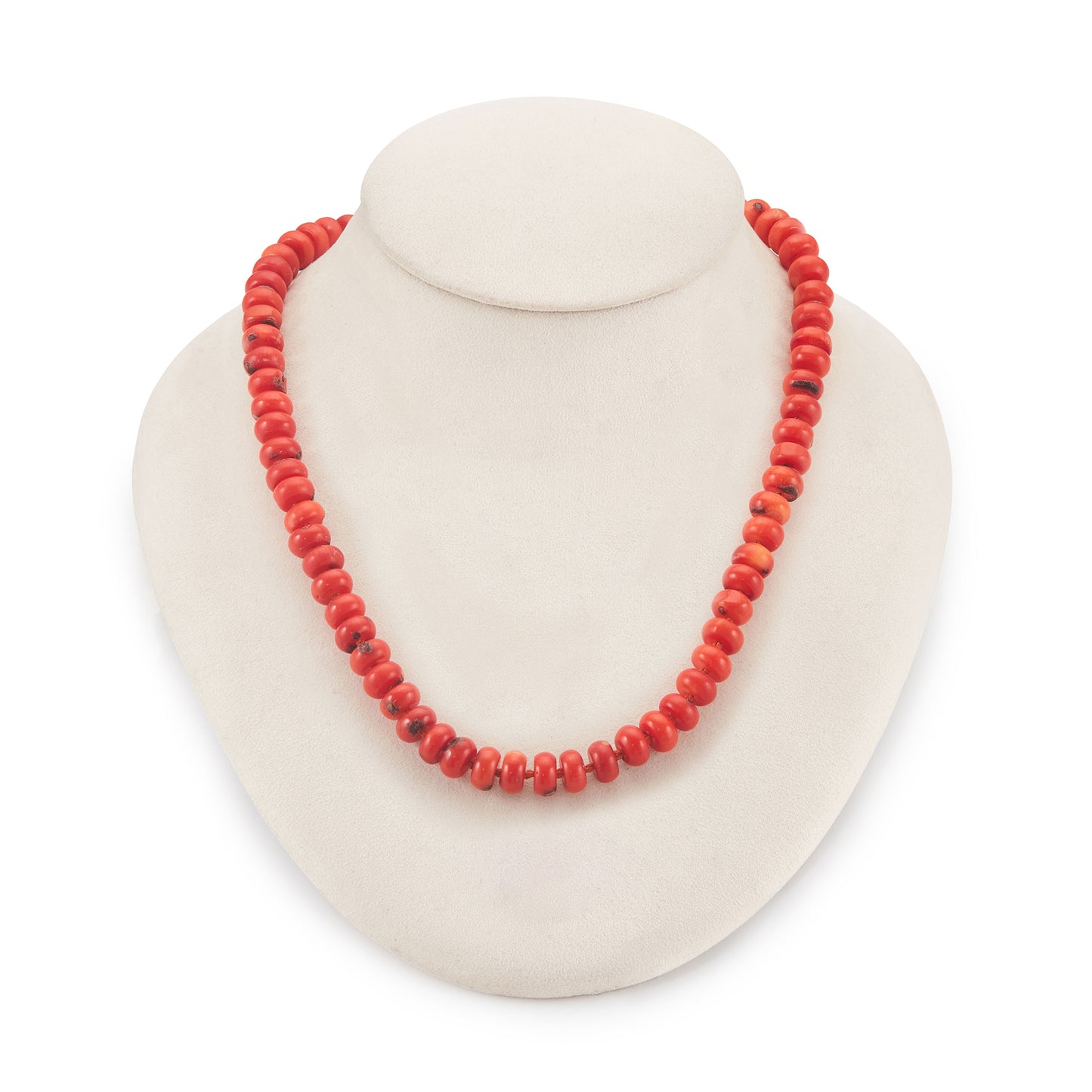 Natural Red Coral Bead Necklace