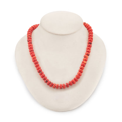 Natural Red Coral Bead Necklace