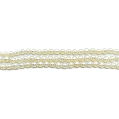 Pretty vintage three strand cultured pearl bracelet with an exquisite 18ct white gold sapphire and pearl clasp.