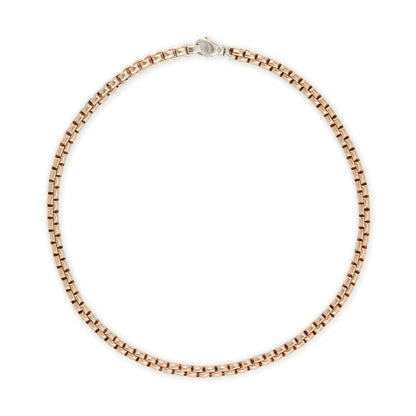 Classic vintage popcorn link rose gold on sterling silver chain with a sterling silver lobster clasp.