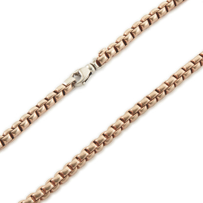 Classic vintage popcorn link rose gold on sterling silver chain with a sterling silver lobster clasp.