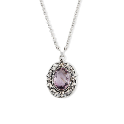 Silver Amethyst Pendant on Chain