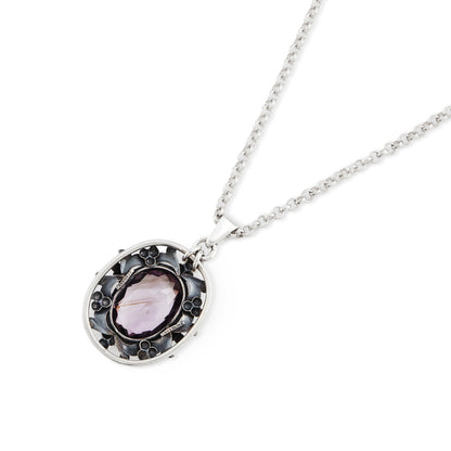 Silver Amethyst Pendant on Chain