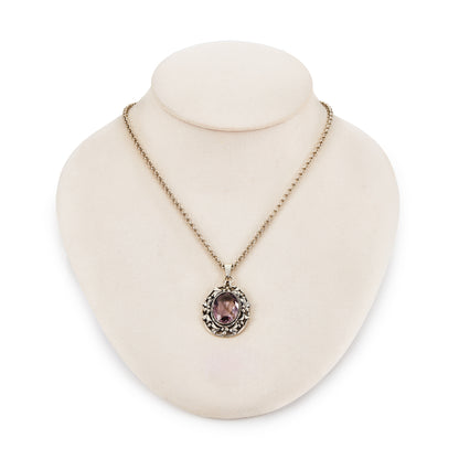 Silver Amethyst Pendant on Chain