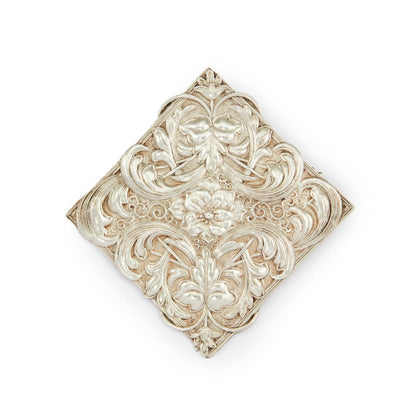 Impressive Mid-Century sterling silver Candida brooch with an intricate repoussé floral design.